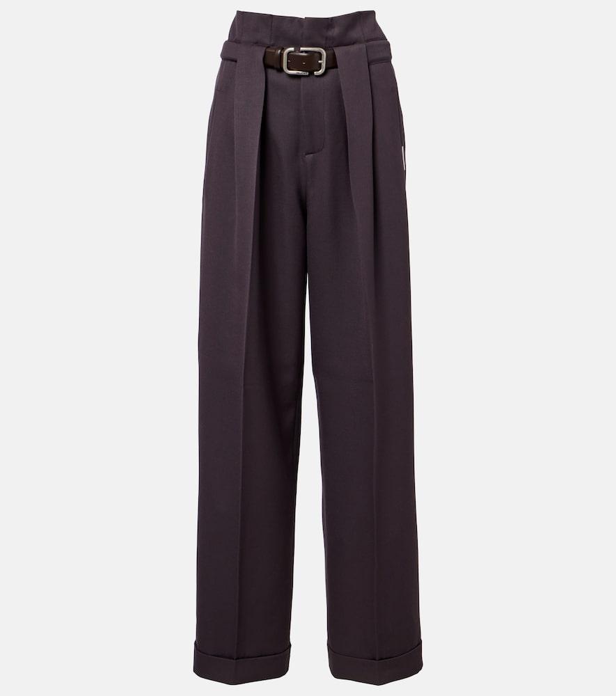 the attico pleated virgin wool wide-leg pants