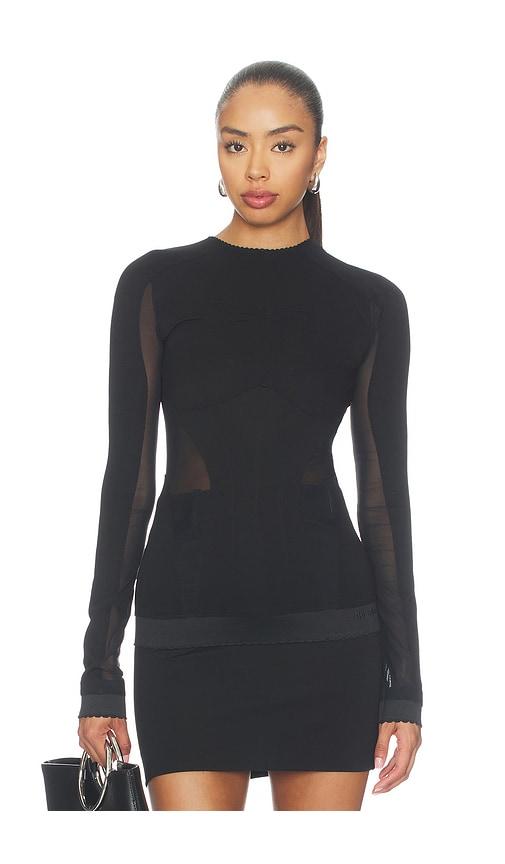 the attico ponte jersey top in black. - size 36 (also in 38, 40, 42)