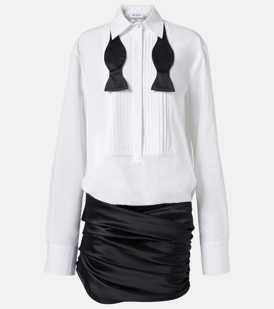 the attico poplin and satin minidress