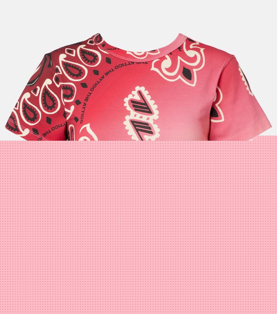 the attico printed cotton crop top
