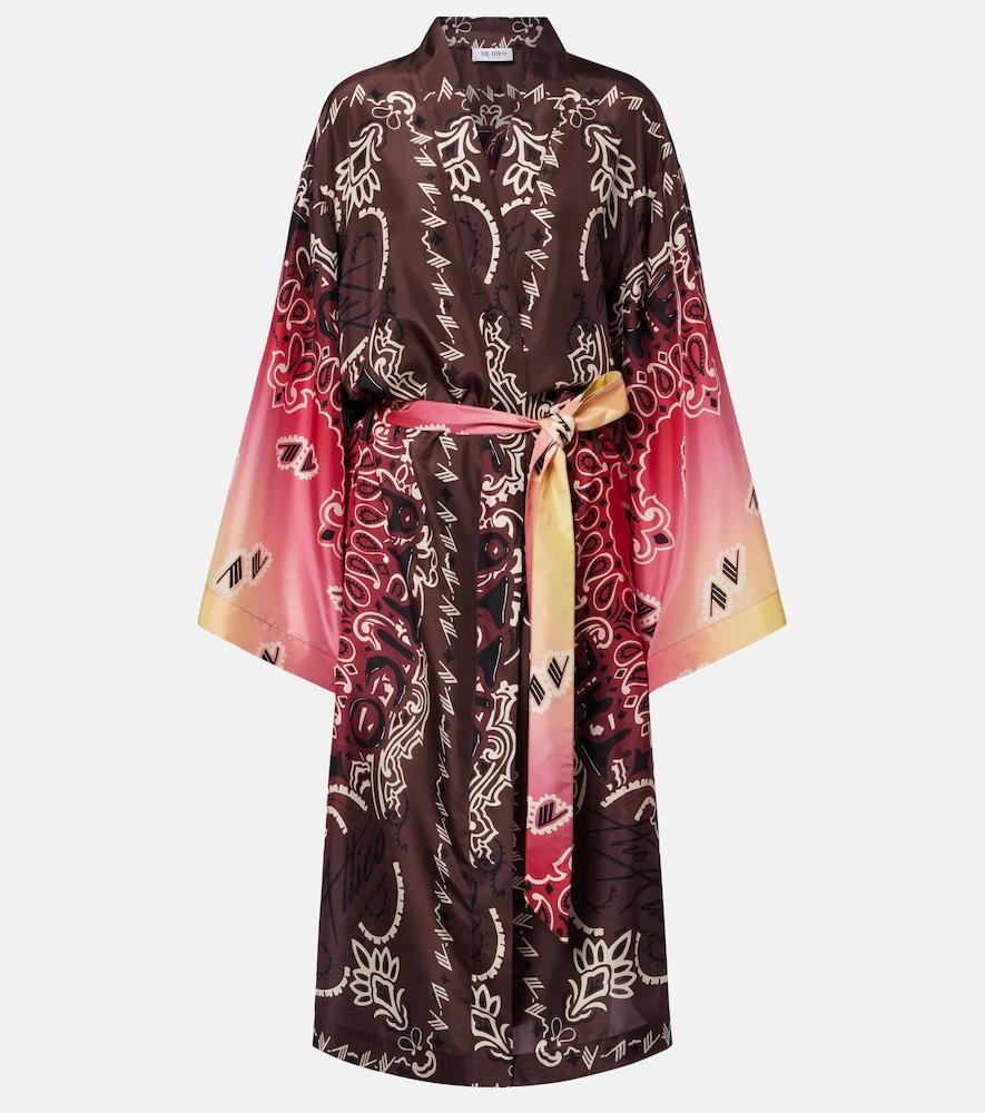 the attico printed silk beach cover-up