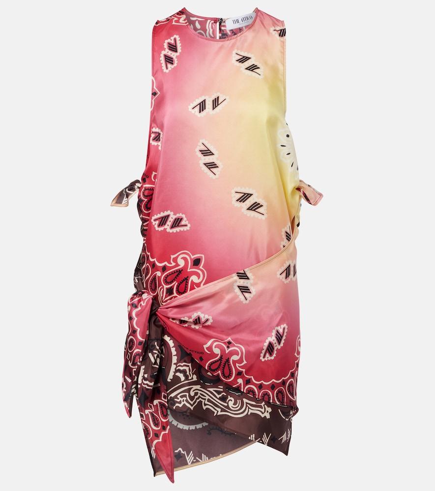 the attico printed silk minidress