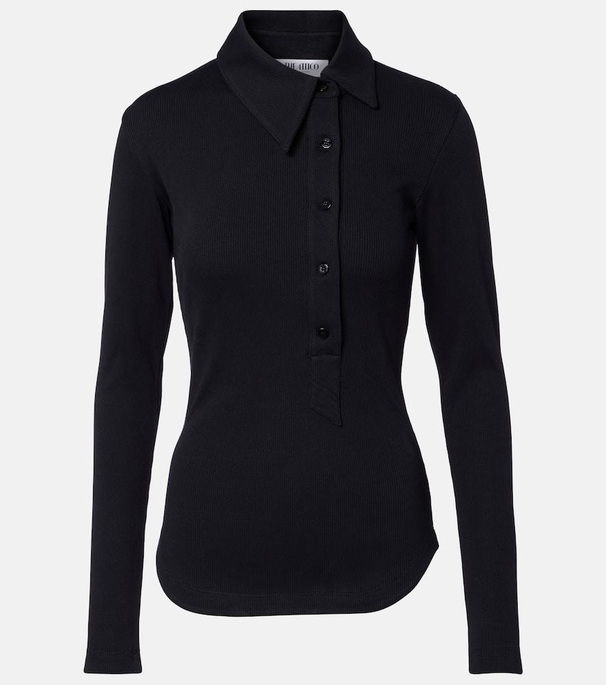 the attico ribbed-knit cotton jersey top