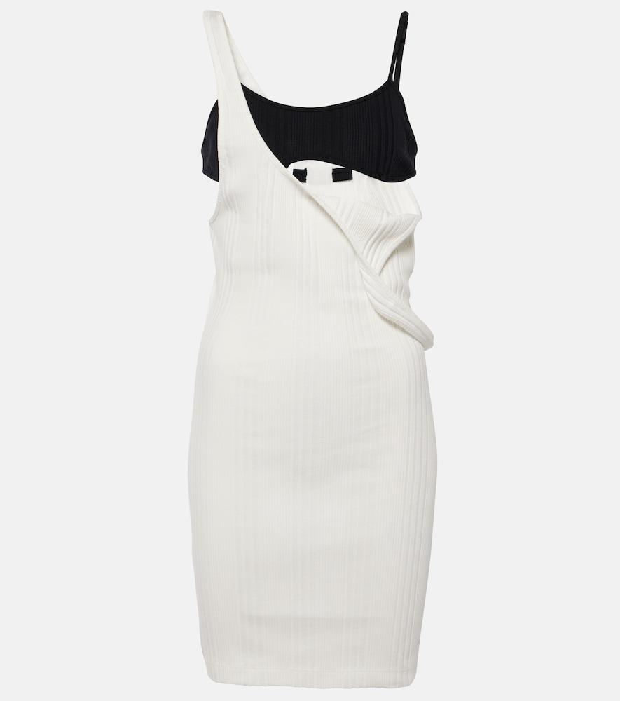 the attico ribbed-knit cotton minidress