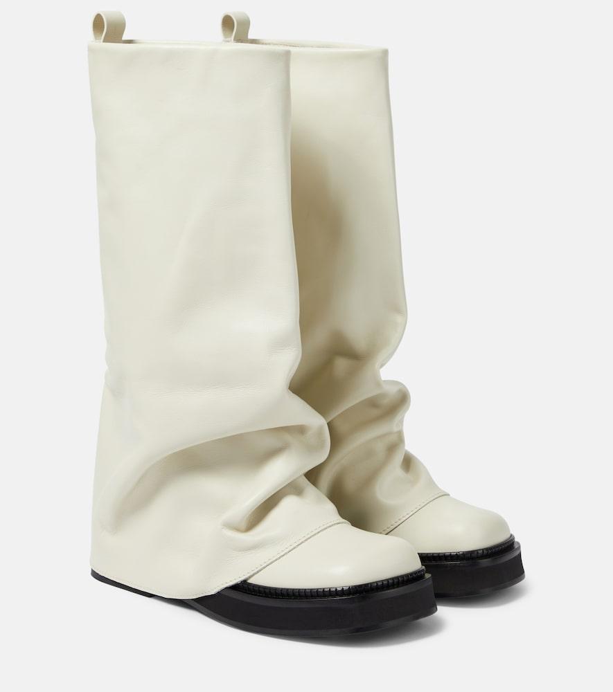 the attico robin leather knee-high combat boots