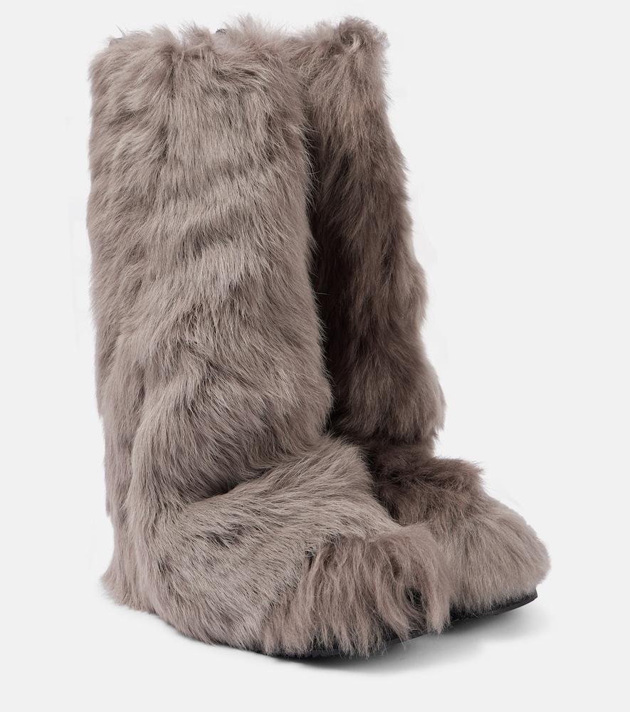 the attico robin shearling knee-high boots