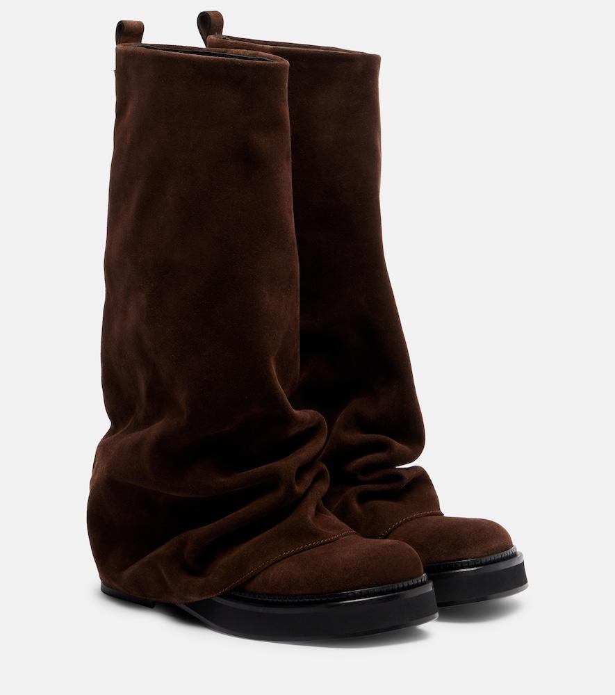the attico robin suede knee-high boots
