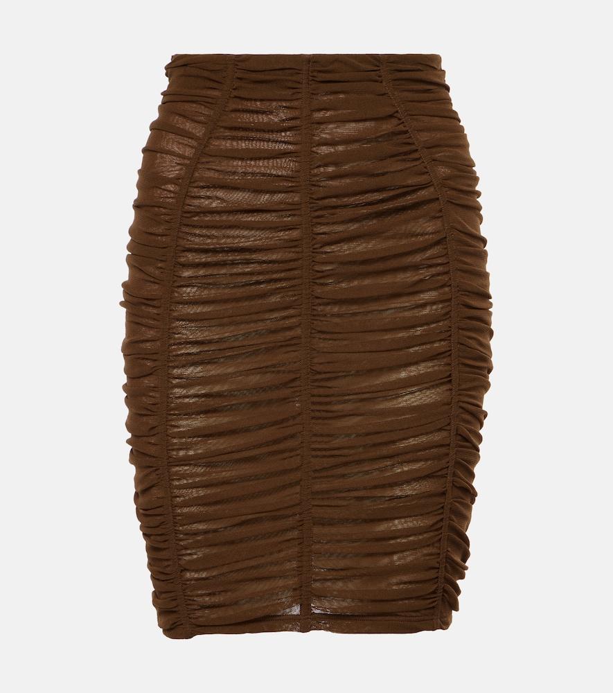 the attico ruched high-rise jersey miniskirt