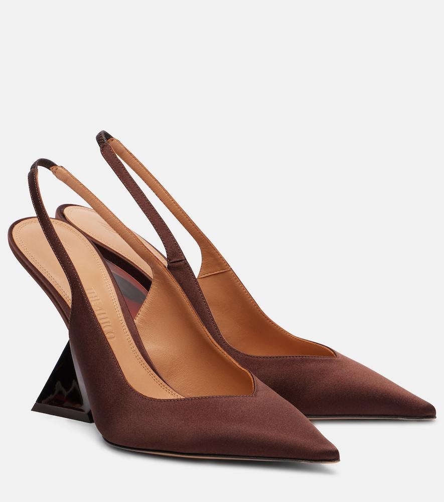 the attico satin slingback wedges