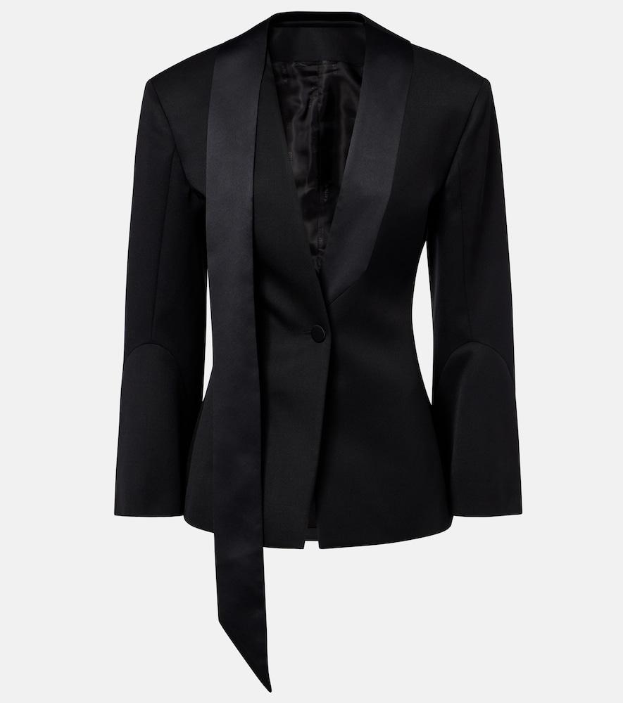 the attico satin-trimmed virgin wool blazer