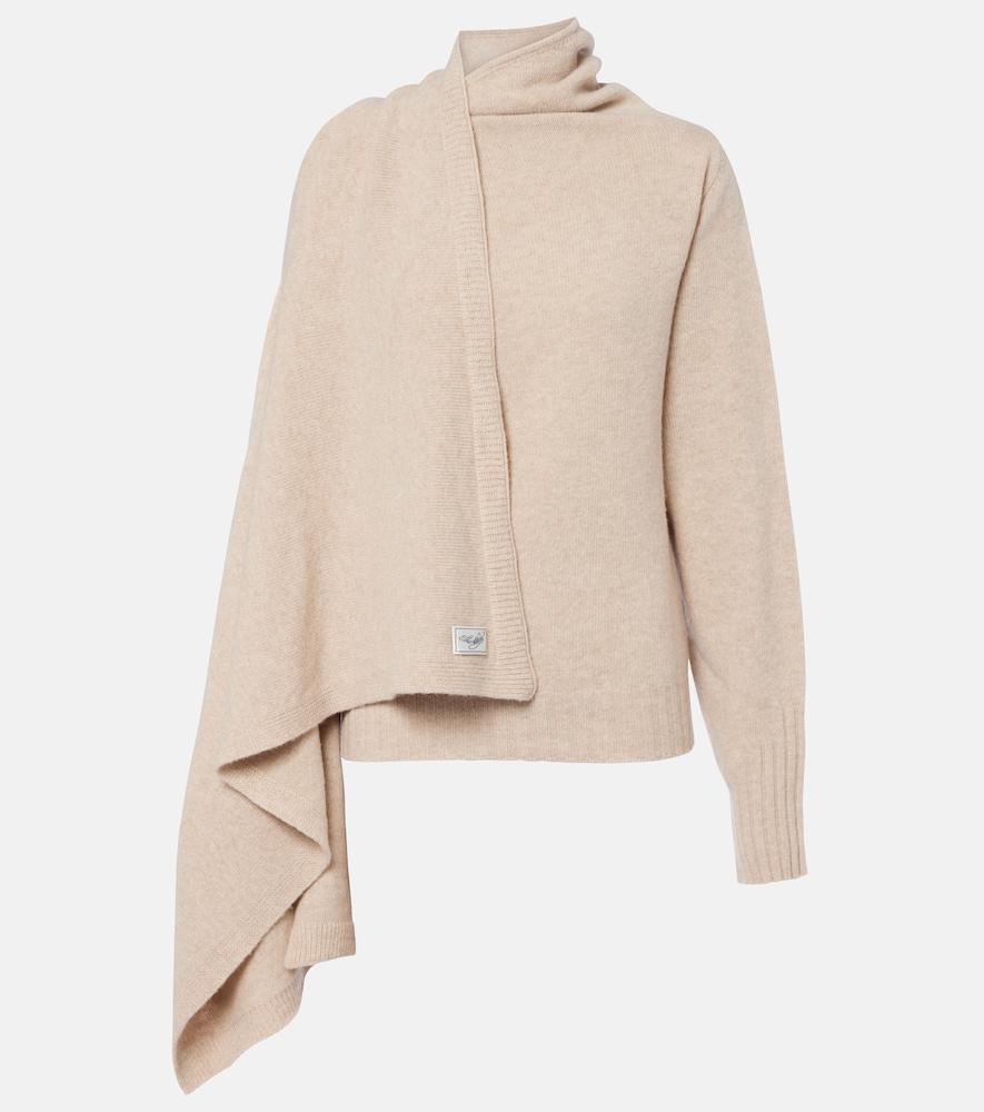 the attico scarf-detail virgin wool sweater