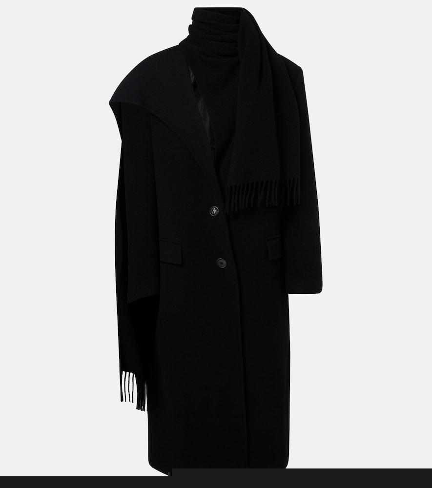 the attico scarf-detail wool and cashmere coat