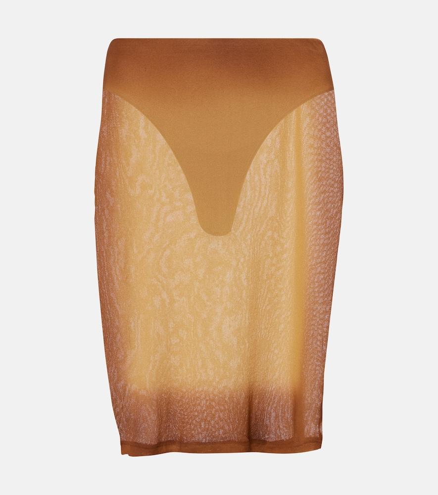 the attico sheer tulle midi skirt