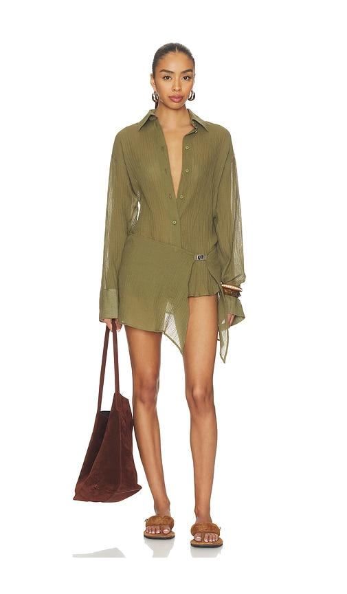 the attico shirt mini dress in army. - size 40 (also in 42)
