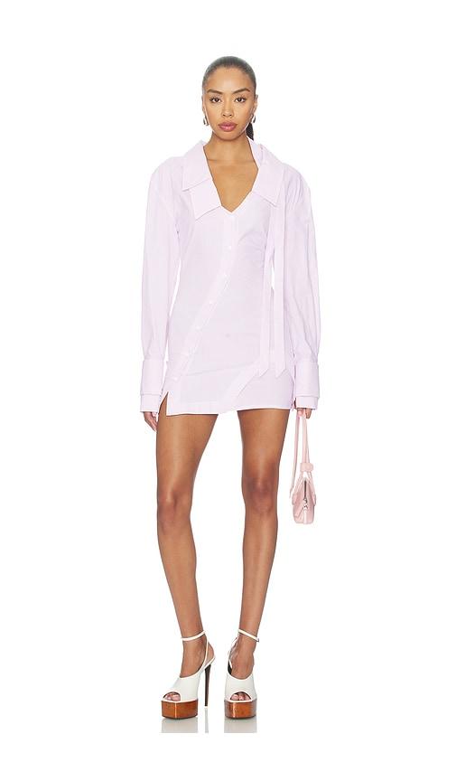 the attico shirt mini dress in blush. - size 36 (also in 38, 40, 42, 44)
