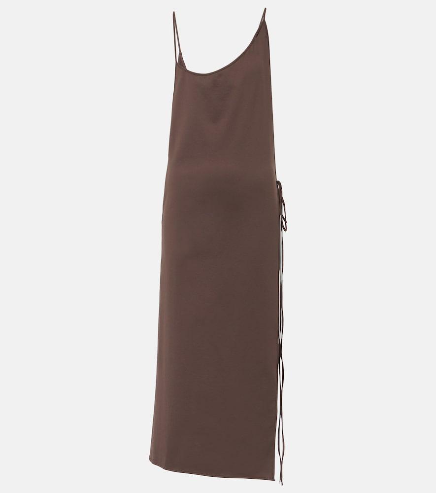 the attico side-slit gathered midi dress