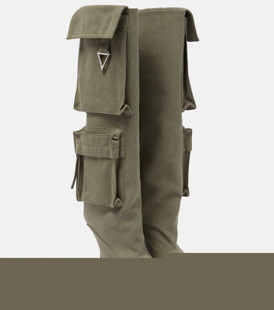 the attico sienna canvas knee-high boots