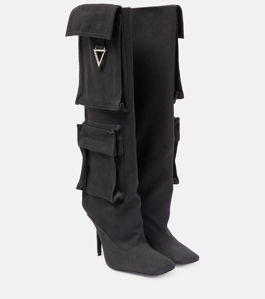 the attico sienna canvas knee-high boots