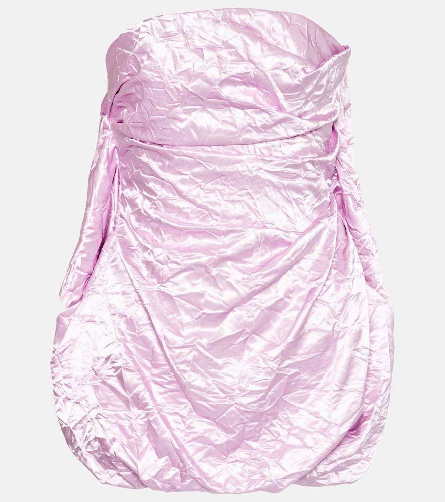 the attico strapless satin minidress