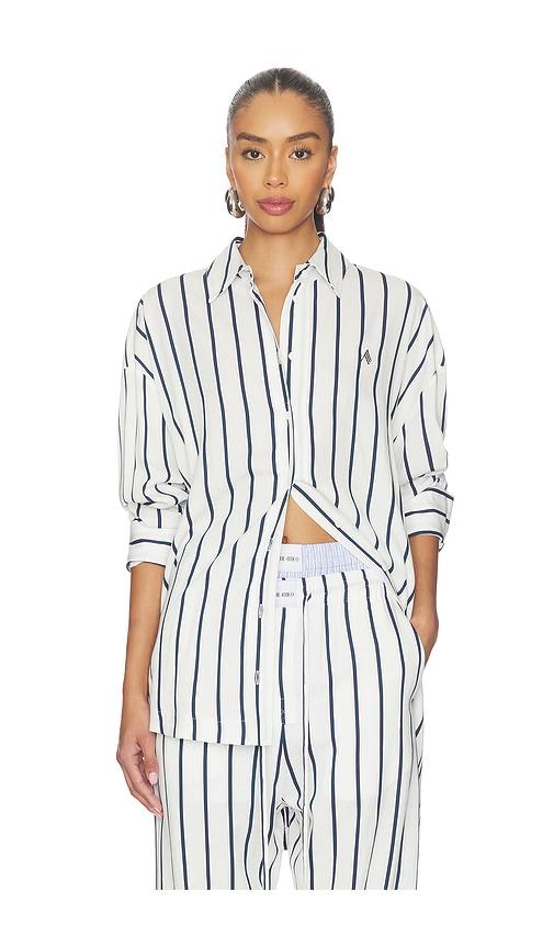the attico striped button down shirt in white,blue. - size 36 (also in 38, 40, 42)
