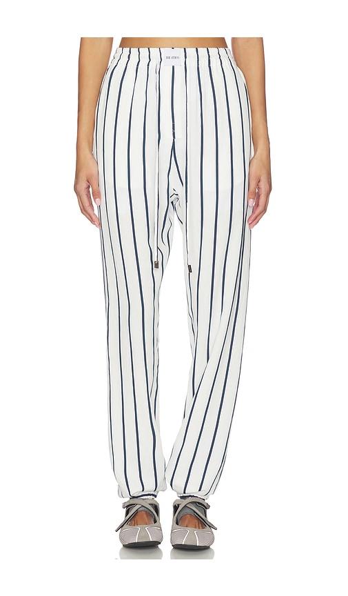 the attico striped pant in white,blue. - size 36 (also in 38, 40, 42)