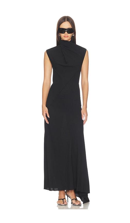 the attico turtleneck midi dress in black. - size 36 (also in 38, 40, 42)