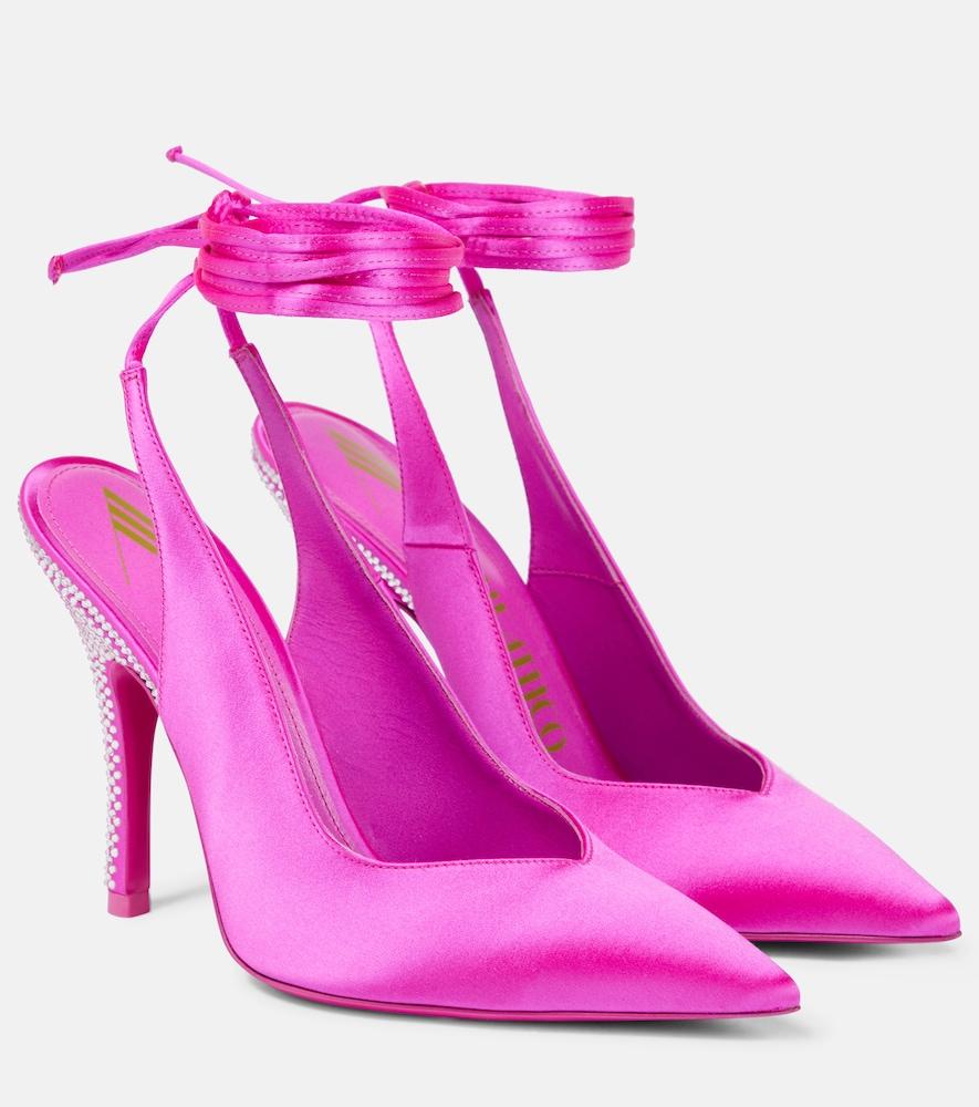the attico venus embellished satin pumps
