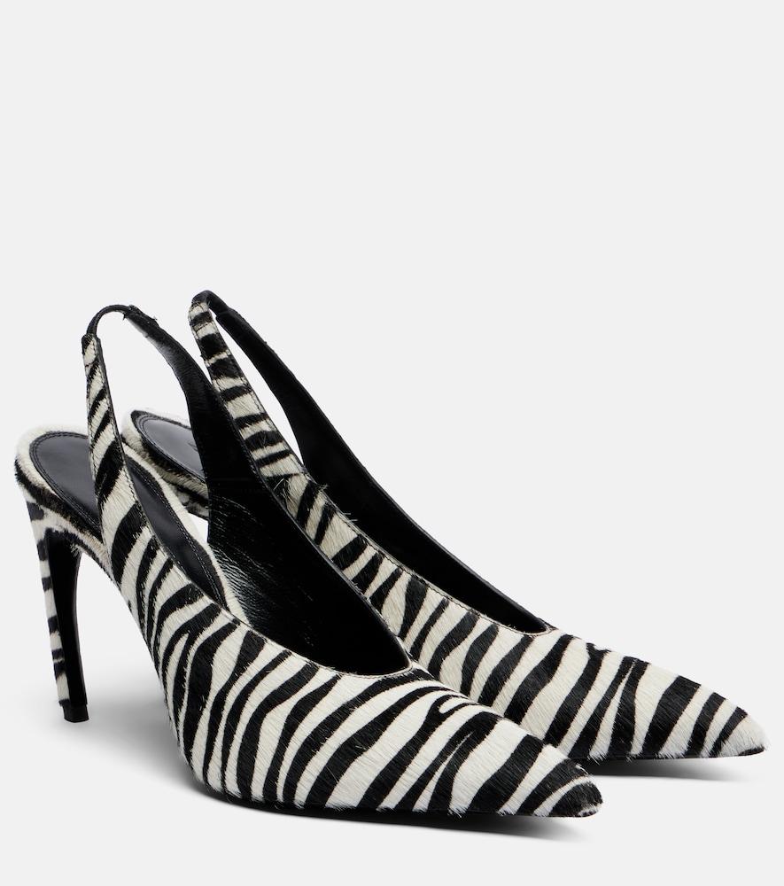 the attico viper zebra-print calf hair pumps