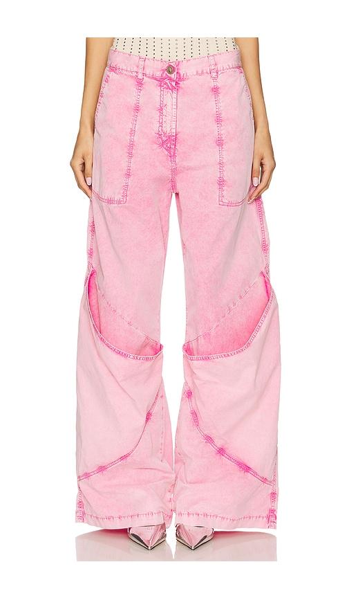 the attico wide leg pant in pink. - size 28 (also in 30)