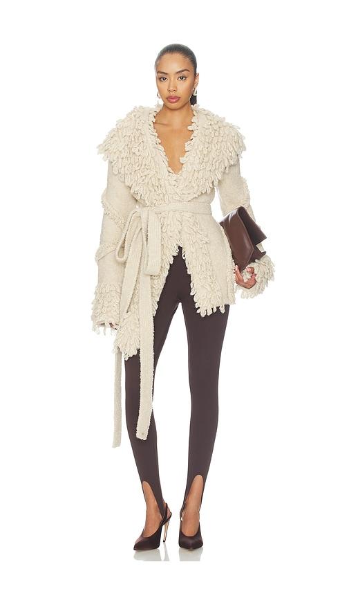 the attico wrap blouson jacket in beige. - size 36 (also in 42)
