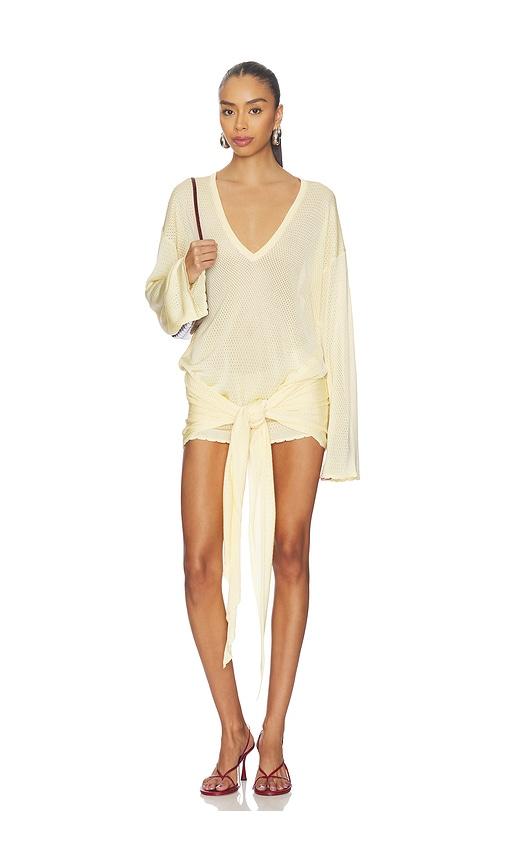 the attico wrap dress in yellow. - size 38 (also in 40, 42)