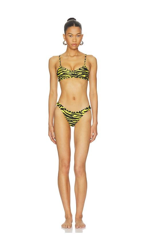 the attico zebra bikini set in yellow. - size l (also in s)