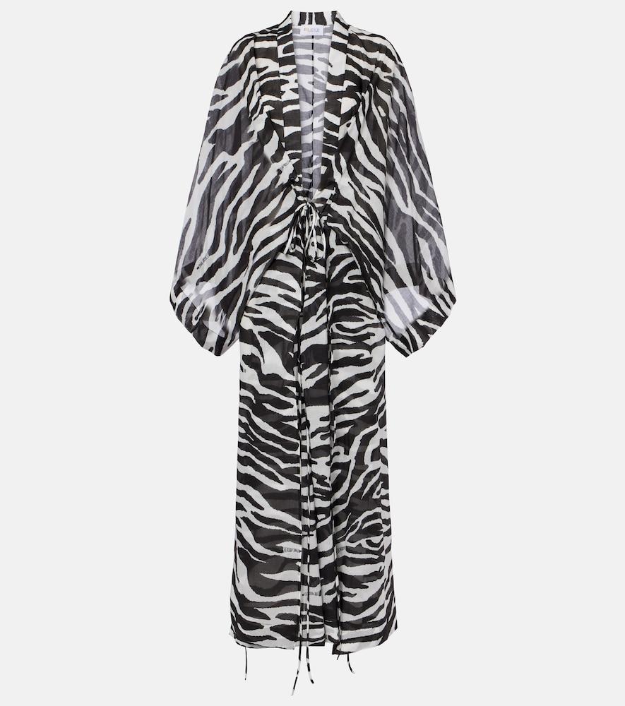the attico zebra-print cotton muslin kaftan