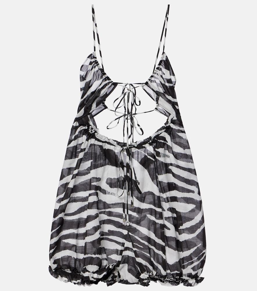 the attico zebra-print cotton muslin romper