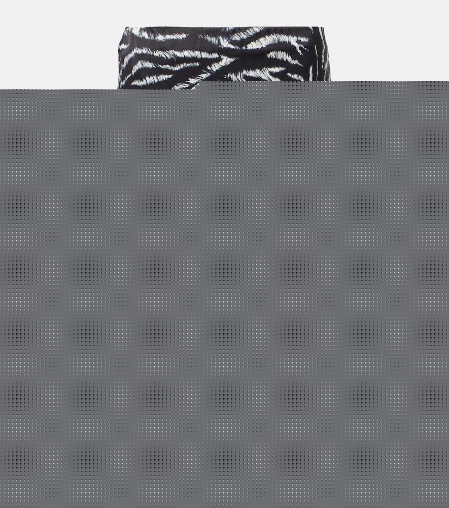the attico zebra-print satin midi skirt