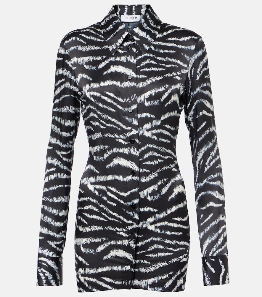 the attico zebra-print satin shirt