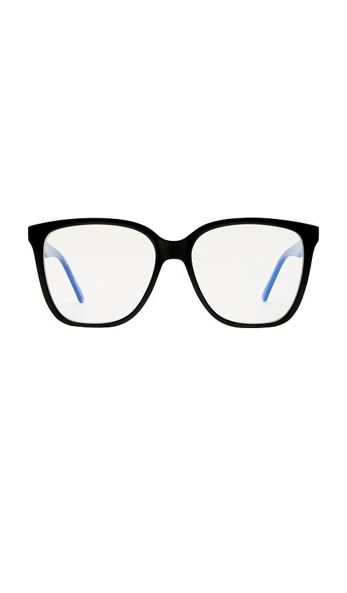the book club tittle linen optical eyeglasses in black.