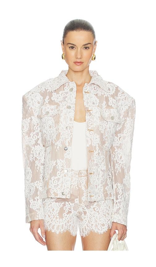 the dolls house chantilly lace jacket in white. - size l (also in xs, s, m)