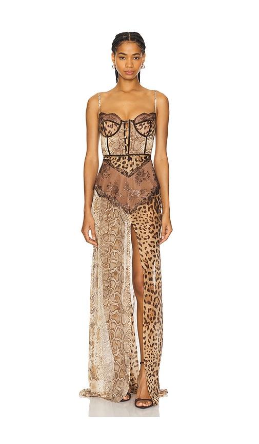 the dolls house dolce maxi dress in beige. - size xl (also in xs)