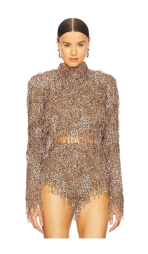 the dolls house kata top in brown. - size s (also in xs)
