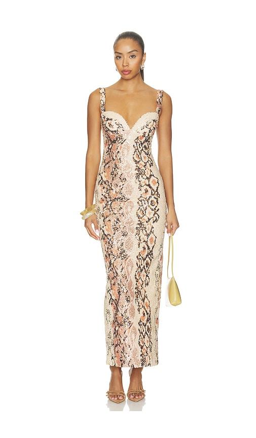 the dolls house sira maxi dress in multi. - size l (also in s)