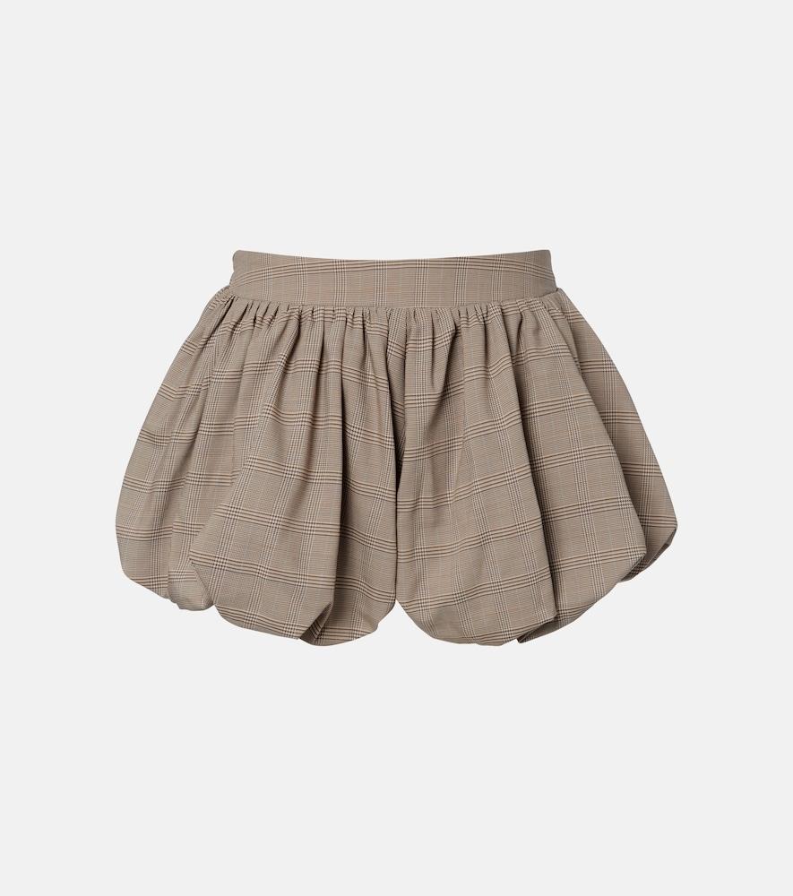 the frankie shop alina checked wool-blend shorts