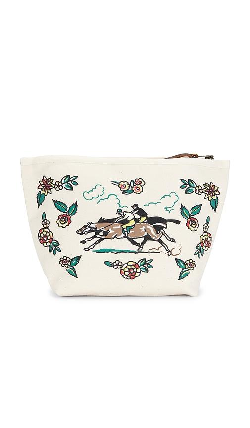 the great the derby pouch in cream.