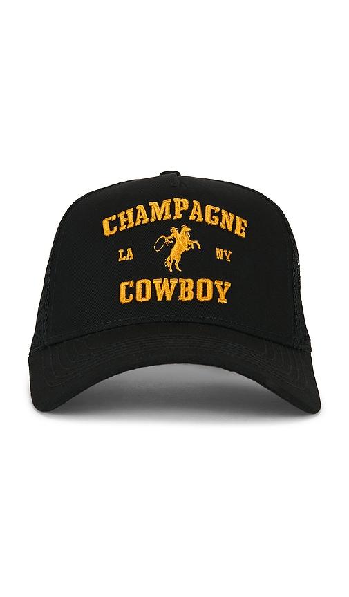 the laundry room champagne cowboy trucker hat in black.