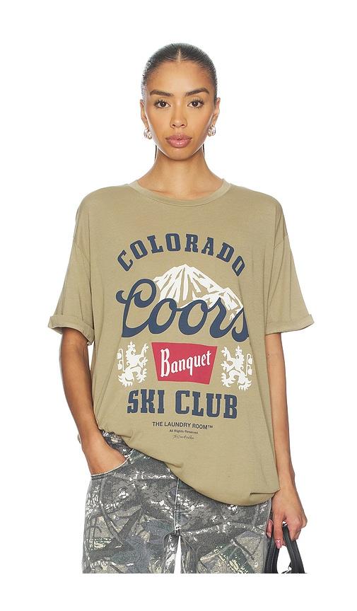 the laundry room coors colorado ski club oversized tee in olive. - size m (also in xs)