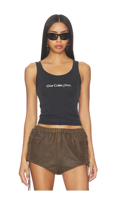 the laundry room diet coke please rib tank in black. - size l (also in s, xs, m, xl)