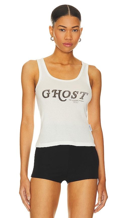 the laundry room ghost rib tank in white. - size l (also in xs, s, m)