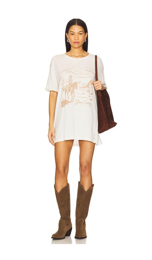 the laundry room gone country oversized tee in cream. - size m (also in xs)