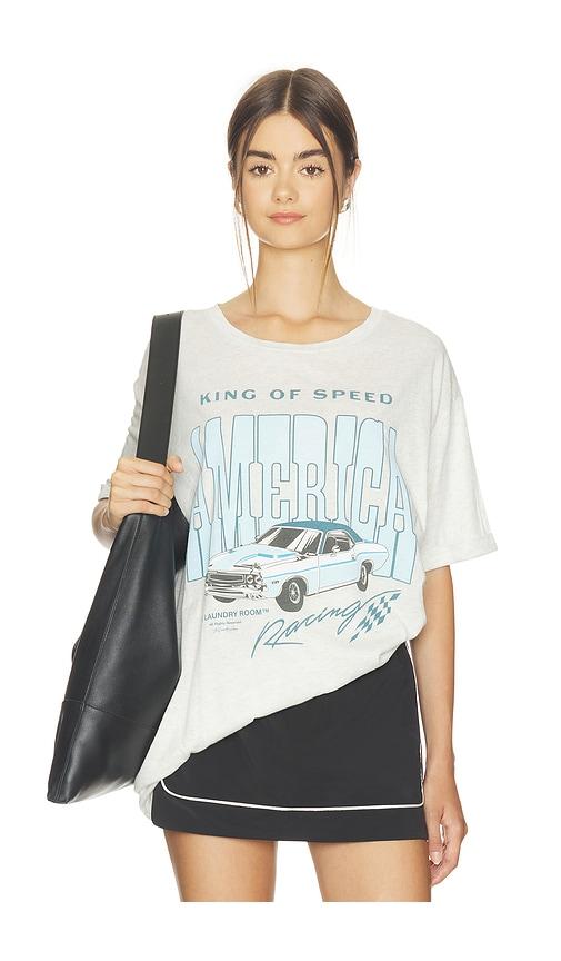 the laundry room king of speed america racing oversized tee in grey. - size l (also in m, s, xl, xs)