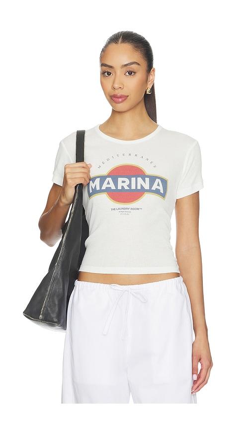 the laundry room mediterranean marina baby tee in white. - size l (also in xs, m, xl)